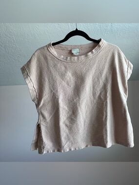 Anthropologie Postmark Lumi Shimmer Top Pink Blush